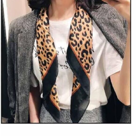 Leopard Print Silky Scarf  - Picture 6 of 6